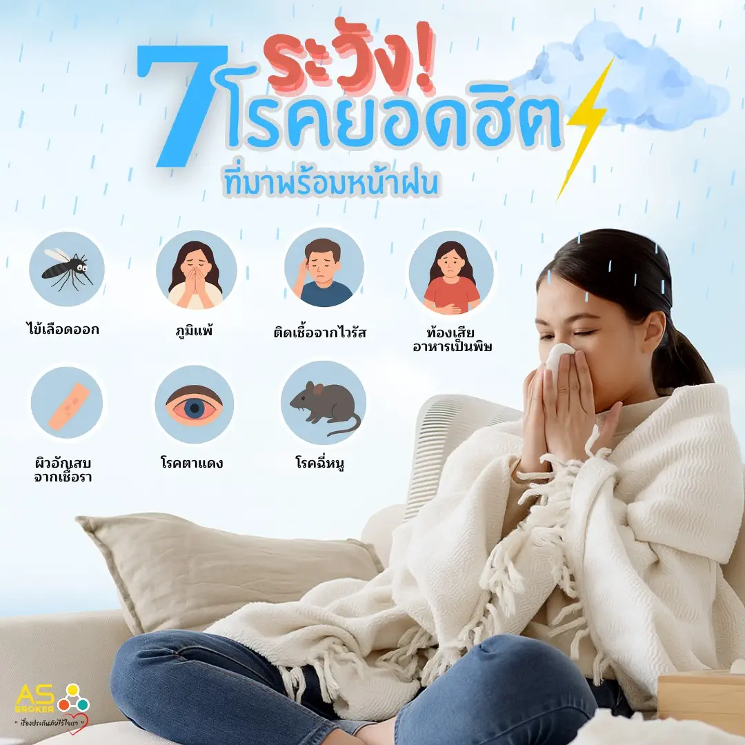 ระวัง! 7 โรคยอดฮิตที่มากับหน้าฝน พร้อมวิธีรับมืออย่างปลอดภัย